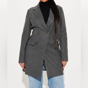 NWT Kim Wool Coat Heather Grey XS